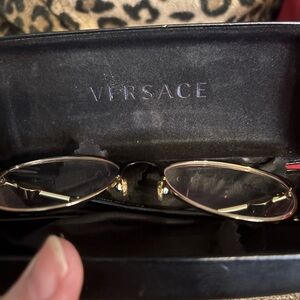 Versace Gold Rim Oval Sunglasses